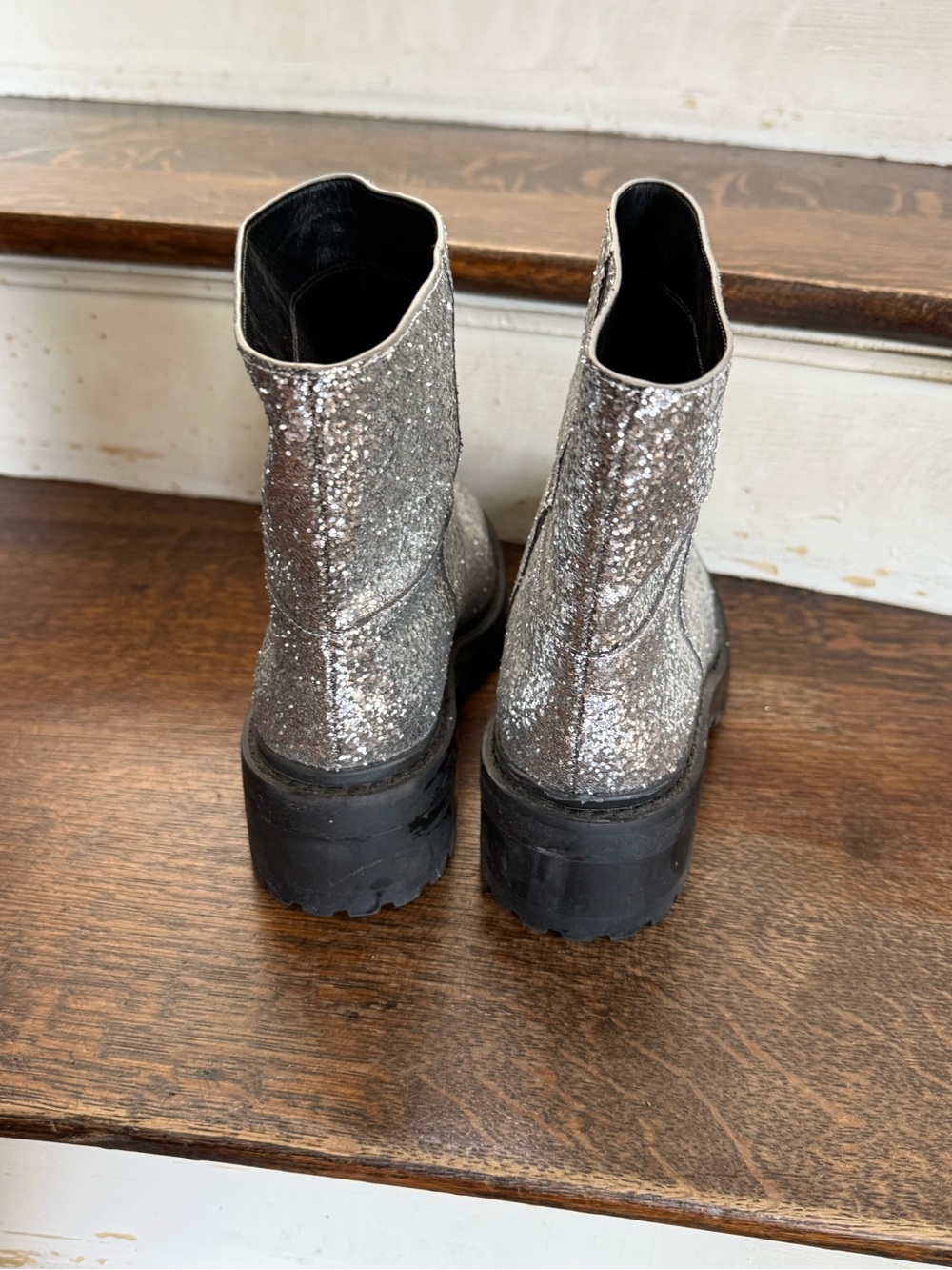 Kenzo Silver Glitter Boots with black rubber soles - Picture 5 of 7